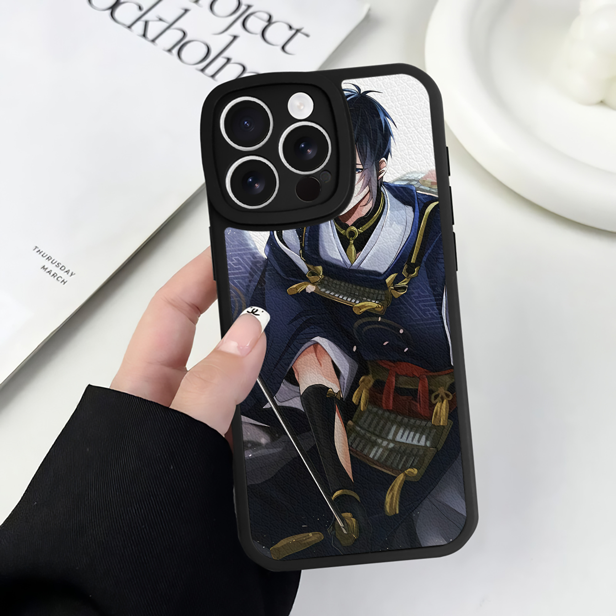 （画像用） 刀剣乱舞 Touken Ranbu 【iPhone 16シリーズ対応】シリコンスマホケース（レザー調） 材質：シリコン